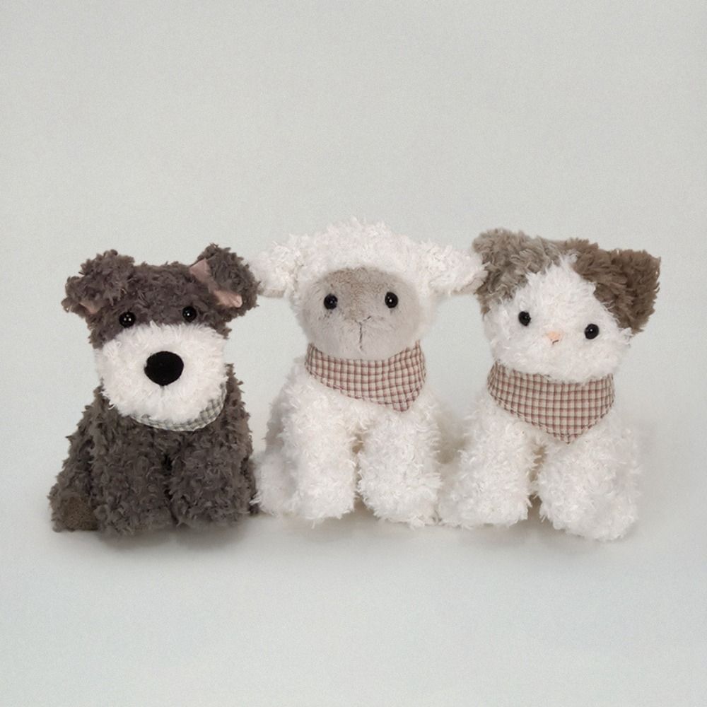 Cat Lamb Farm Animals Plush Toy Interactive Curly Haired Dog Doll  Kids Gifts