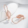 Unusual  Rose Gold Color Long Drop Earrings For Women Geometric Hollow Flower Accessories Daily Vintage Jewelry