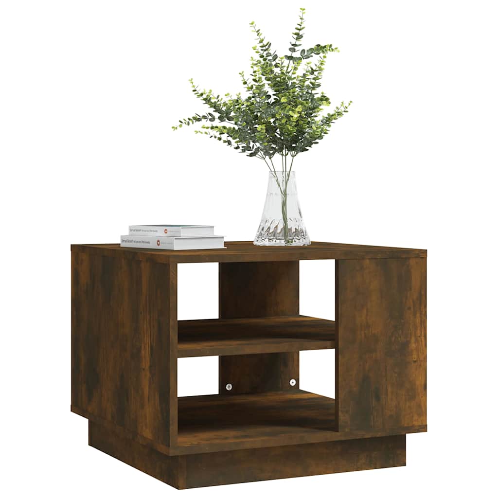 Coffee Table Smoked Oak 55 X 55 X 43 Cm Wood Based Material