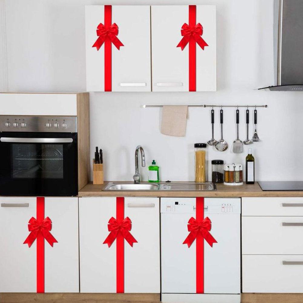 Large Christmas Cabinet Ribbon Bows for Home DIY Craft Cabinet Door Wrapping Gift Christmas Holiday Party Decorations Supplies