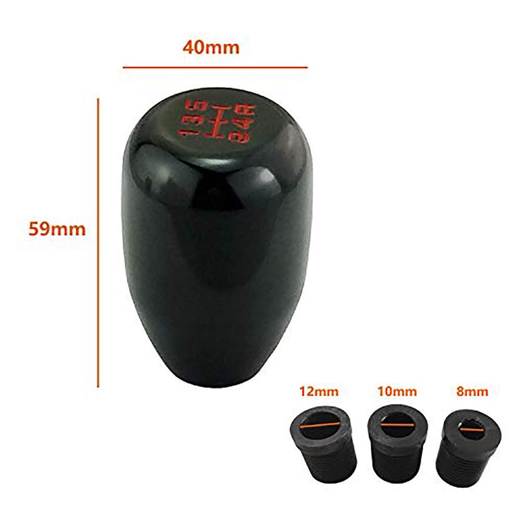 Lunsom Small Shift Knob Metal Shift Lever 5 Speed Car Shift Knob Short Fit for Automatic and Manual Car (Black)