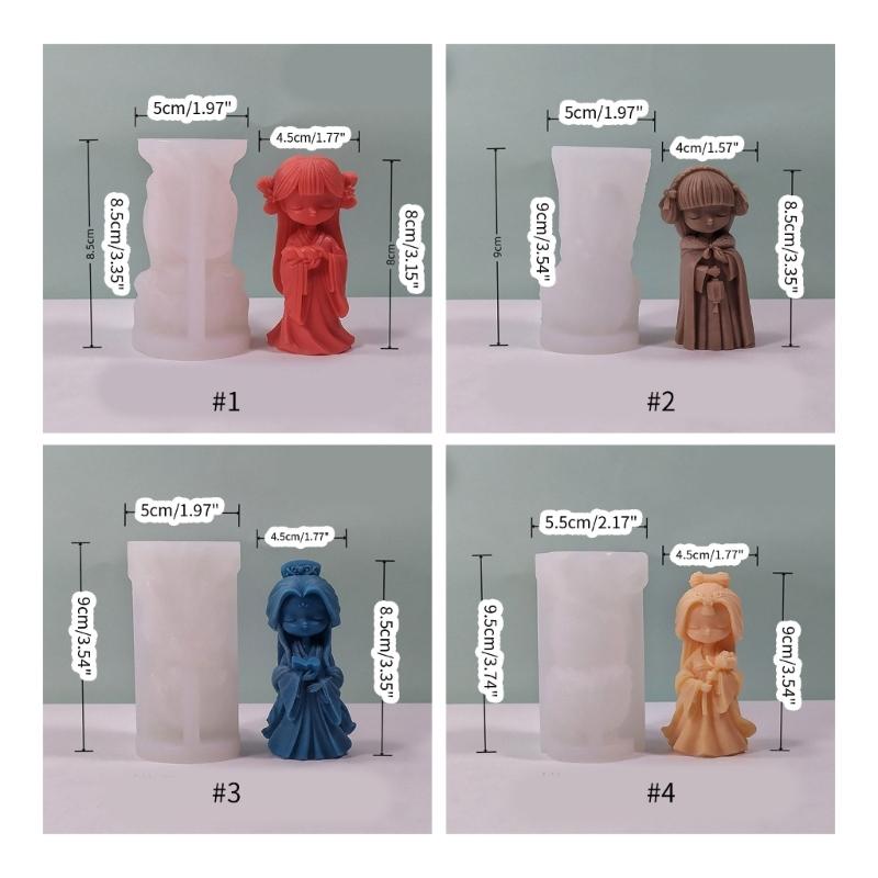 Little Girl Silicone Candle Mold Desktop Ornament DIY Crafts Epoxy Resin Molds