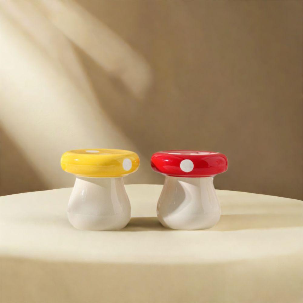 Dust-proof Mushroom Toothpick Box Ceramics Toothpick Dispenser Toothbridge Holder  Home Office