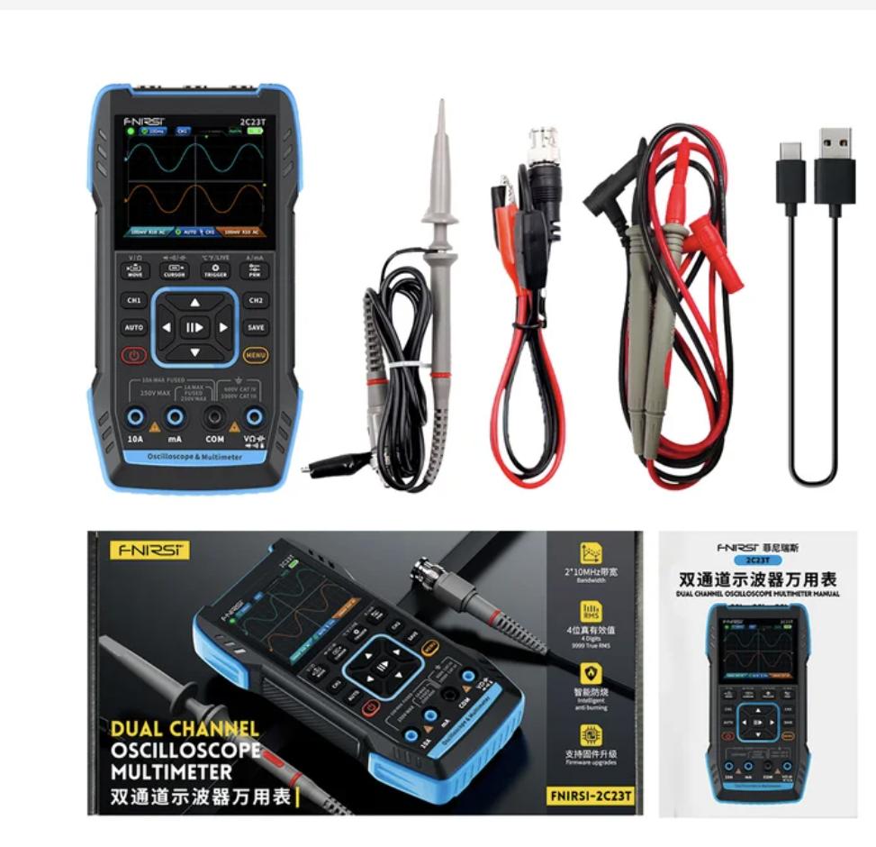 High-Precision 2C23T Handheld Digital Oscilloscope Multimeter + Function Signal Generator 3IN1 Dual Channel 10MHZ*2 50MS/s