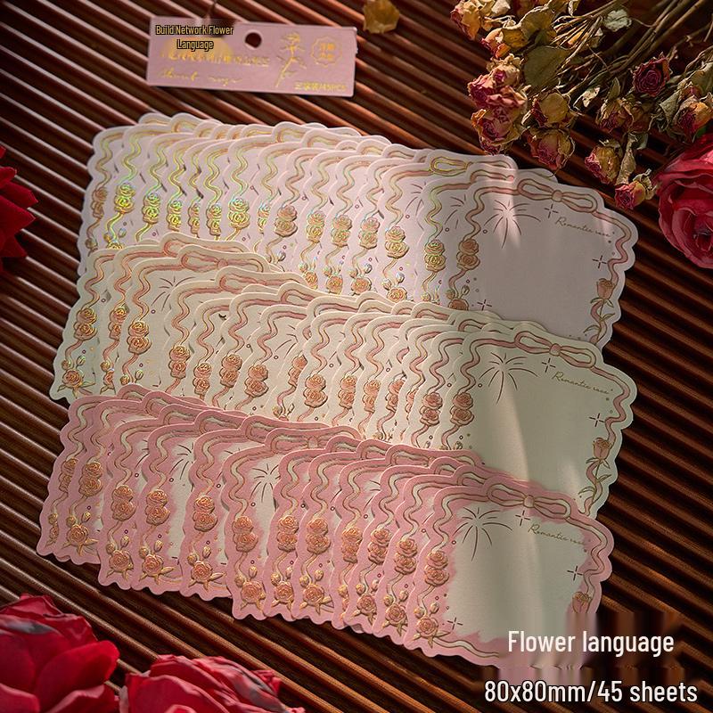 3D Embossed Rose Bouquet Memo Paper Set