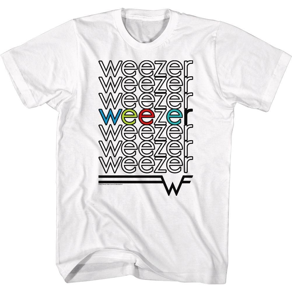 Футболка Weezer Repeat Colors White Alternative Rock Music Band M
