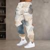 Men S Plus Size Geometric Printed Drawstring Waist Side Pockets Cuffed Ankle Jogger Pants