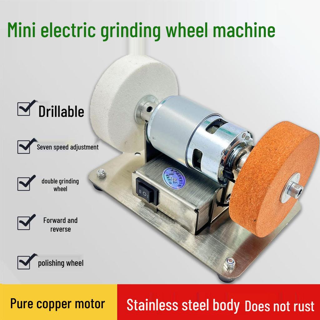 Compact Electric Bench Grinder with Coarse and Fine Wheels for Grinding, Polishing, Drilling, and Knife Sharpening