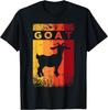 Camiseta Unisex Estilo Vintage Silhueta de Bode Presente Engraçado para Amante de Cabras