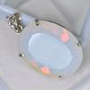 CERTIFIED 155 Ct Oval Cut Multicolor Opal 925 Sterling Silver Pendant Gemstone AI-92-NS