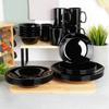 6x Small Dessert Plate for Cake Dessert Black Plate Set