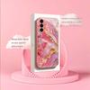 Pink gold texture PhoneCase for Samsung Galaxy S26 S25 S24 S23 S22 FE Ultra Plus Built-in glass feel bare machine Women's style