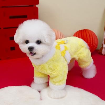 Blessing Warm Dog New Year Costumes Velvet Soft Winter Dogs Jumpsuit Festive Comfortable Puppy Coat Winter