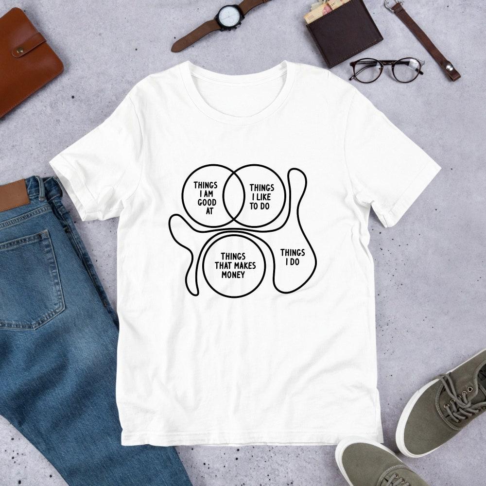 

230GSM 100% Cotton T-Shirt Things I Do Funny Meme Shirt Weirdcore Clothing Oddly Specific Tee Unhinged Design Funny Doodle Silly Drawings Funny Venn D