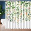 Aquarell Rose Blumig Blatt Duschvorhang, Blume Botanisch Blätter Modern Ästhetisch Kunst Badezimmer Dekor, Polyester Stoff Bad