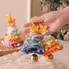 Knitted Christmas Tree with Jingle Bell Plush Christmas Hanging Pendant Wool Crochet Tree for Christmas Party Decor