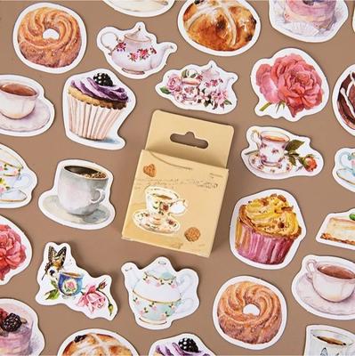 46 ks Samolepkové knížky Odpolední čaj Scrapbooking DIY Samolepky na poznámkový papír Samolepkové vločky Psací potřeby Kancelářské doplňky Umělecké potřeby