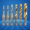 6pcs Metric Thread M3 M10 Titanium Coated HSS Drill and Tap Bits 1 4  Hex Shank