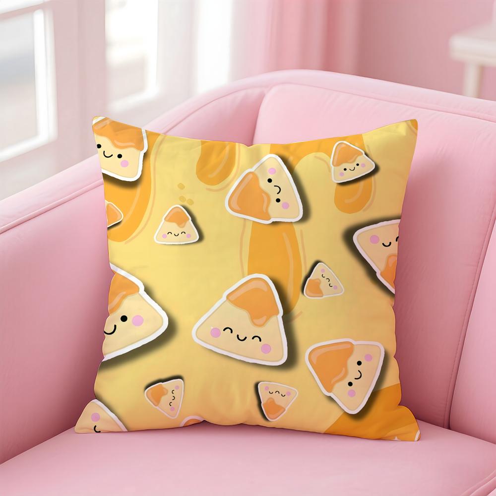 Modische Food Art Muster Kissenbezug Kissenhülle Weicher Freundlicher Stoff Verdeckter Reißverschluss