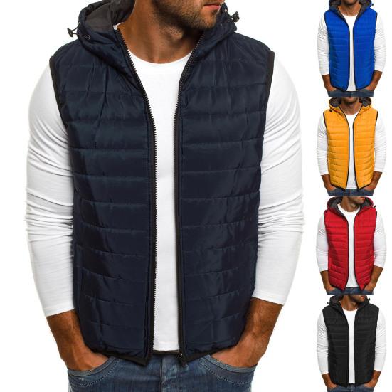 

Мужской жилет без рукавов с капюшоном Мягкая большая строчка Зимний жилет