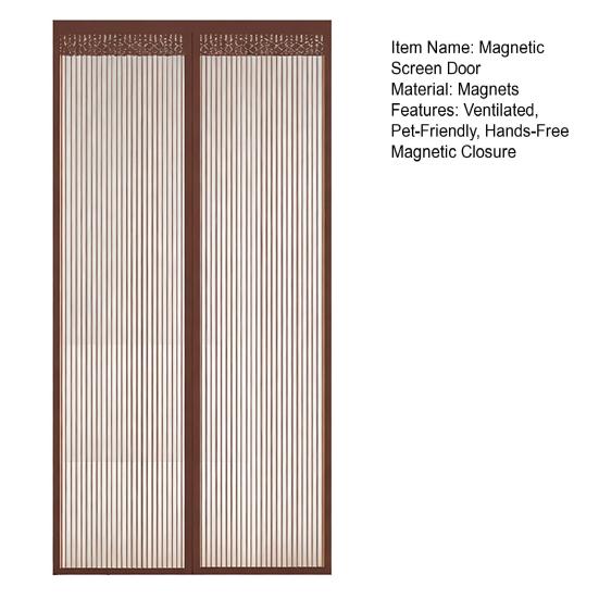 Magnetic Screen Door Mosquito Barrier Screen Door Hands-Free Magnetic Closure Pet And Kid Friendly