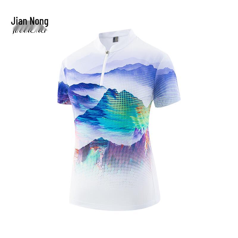 

JIANNONG Unisex Grand Landscape Stand-Collar Short-Sleeve T-Shirt F3515/F3516 L
