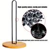 Modern Vertical Paper Towel Holder Detachable Metal Wood Construction Nordic Style Countertop Storage For Kitchen Dining Bathroom