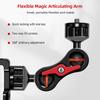 Flexible Magic Articulating Arm with Dual Ballhead Camera Monitor Mount Bracket Aluminum Alloy Dual 1 4 Inch Screws