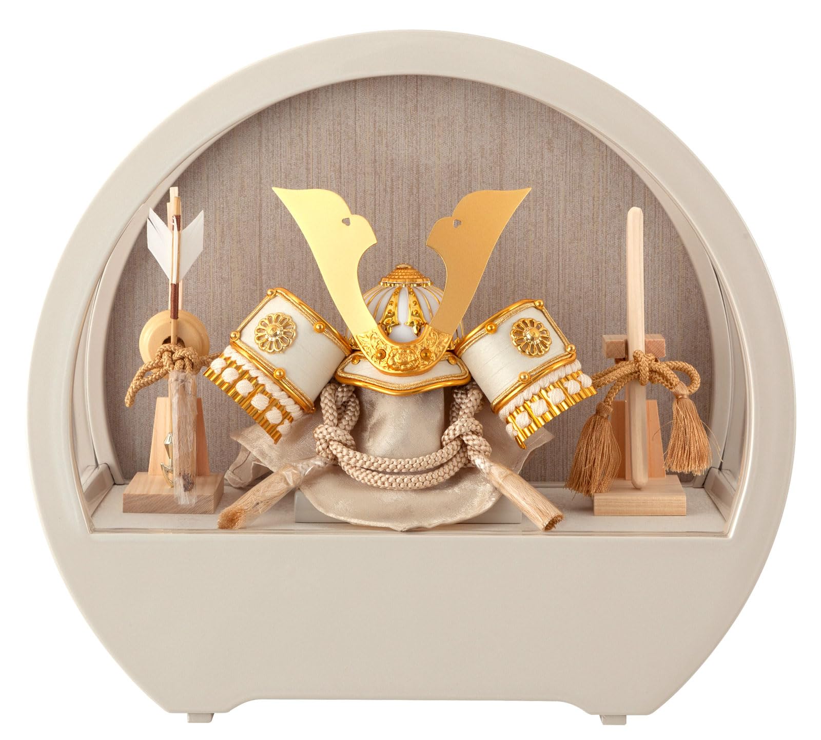 

Doll Shop Honpo May Doll Kabuto Display Case Round Acrylic Wood Grain Back Ivory Style First Festival h075-aaa-r5-1