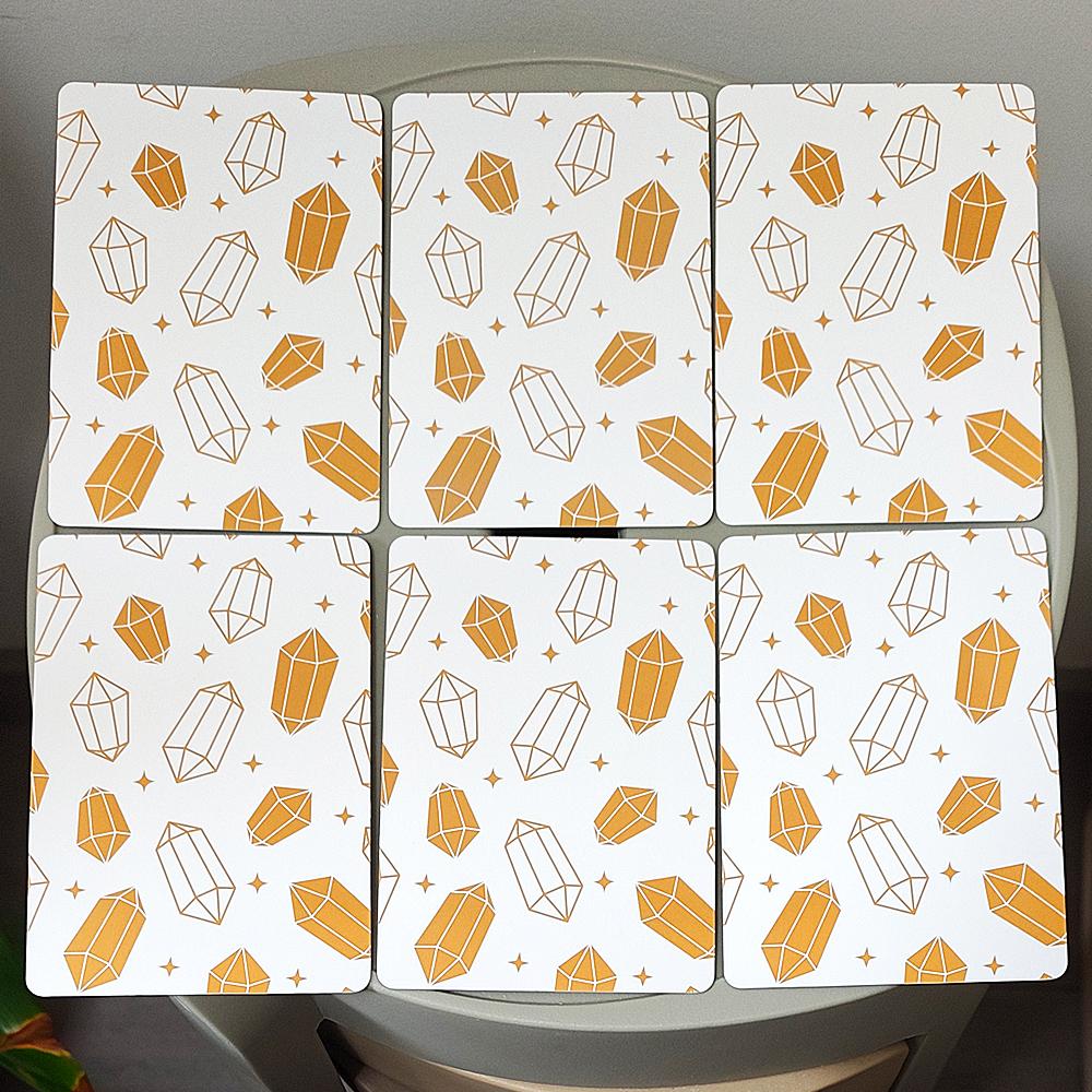 Soul Stones Crystal Oracle Deck, 11.5*8cm 51 Healing Affirmation Cards in Tin Box with Guidebook, Chakra Zodiac Element Cards