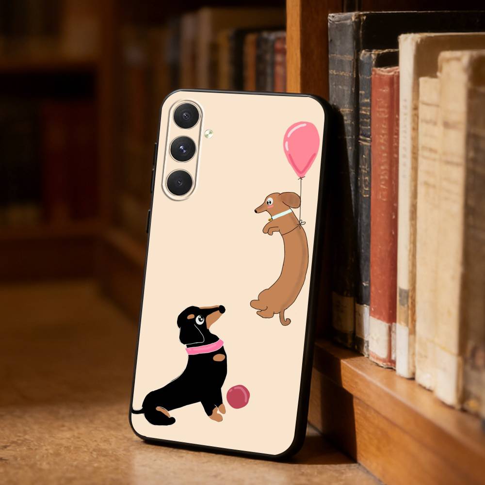 Dachshund Cartoon  Phone Case For Samsung S26,S25,S24,S23,S22,S21,Plus,Fe,Lite,Others Black Cover