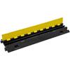 5 PCs Cable Protector Ramp, 2 Channel, 22000 Lbs/axle Capacity Heavy Duty TPU Wire Cover Ramp Hose Protector Ramp Driveway, Traffic Speed Bump with