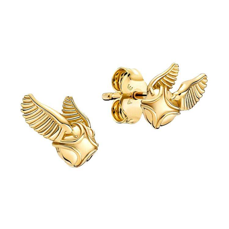 Pandora Harry Potter Series Flying Snitch Earrings Women earrings Gold 260025C00 Box,F,Gold