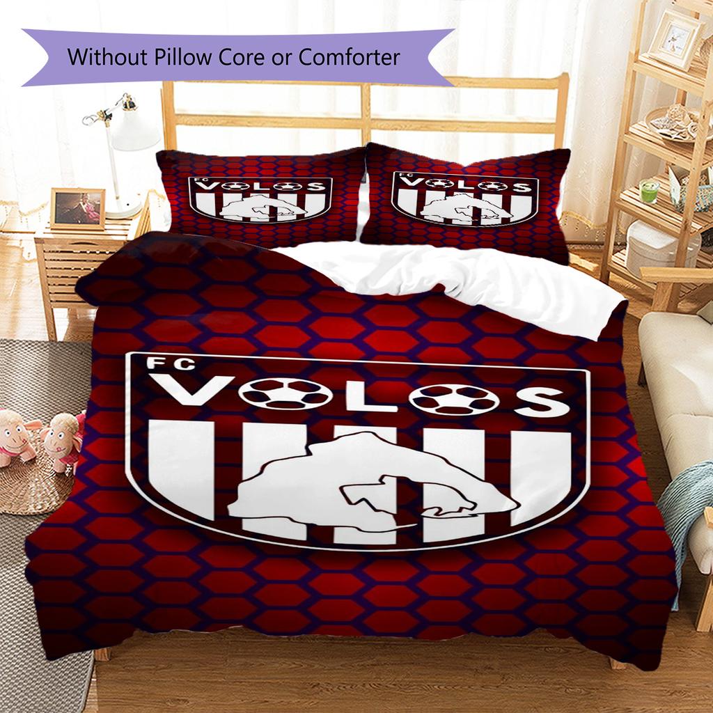 Volos NFC Pattern Bedding Set Quilt Cover Pillowcase Home Decor Gift (1 * duvet cover + 2 * pillowcase, without core)