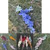 Artificial Larkspur Flocked Stems Double Fork Design Wedding Floral Decor Home Centerpiece Arrangements