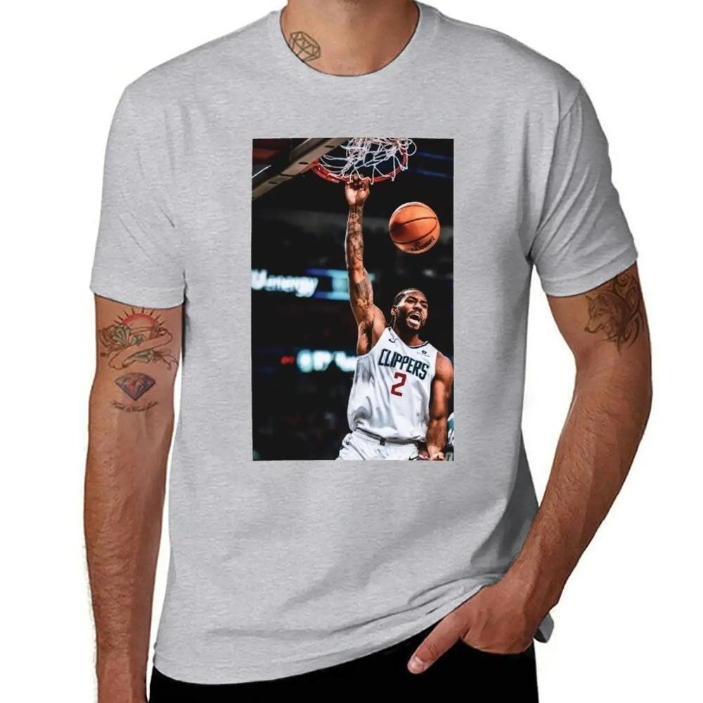 Kawhi Leonard LA Clippers Ikonischer Dunk Grafikdruck Lässiges Kurzarm NBA Basketball Streetwear T-Shirt