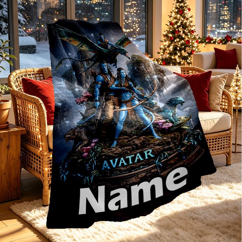 Custom Name Personalized Avatar Print Blanket, Home Decor, Bedroom, Sofa, Camping, Couch, Gifts for Birthday ChristmasEnthusiasts