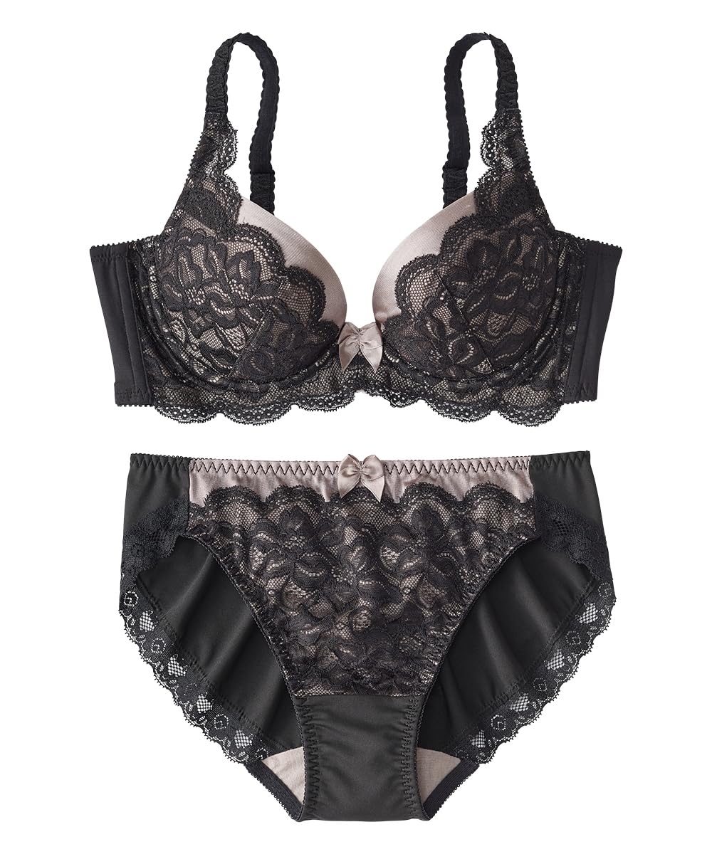 

Nissen Кружевной комплект нижнего белья: бюстгальтер и трусики, черный, комплект с высокой спинкой (Триумф), Серый, F85/LL-3L