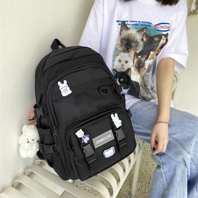 Simple High Capacity Middle School Student Backpack Breathable Waterproof Schoolbags for Girls Birthday Gifts Back To School Season