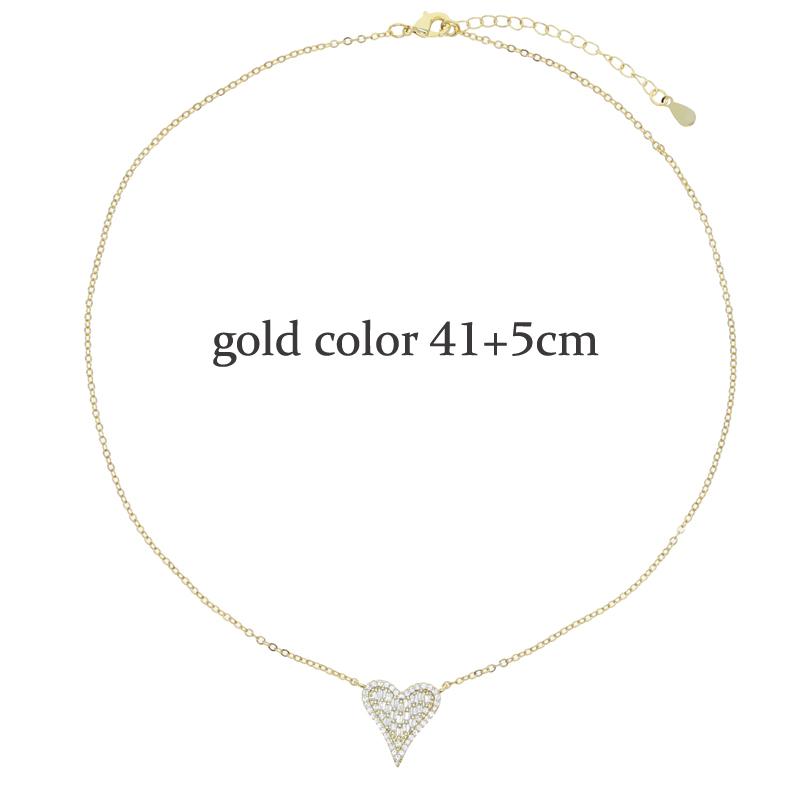 New High Quality Micro Pave White CZ Heart Charm Link Chain Necklace Minimal Delicate Lover Girlfriend Fashion Jewelry