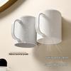Wall-Mounted Magnetic Mouthwash and Toothbrush Cup with Handle - Punch-Free Plastic Design