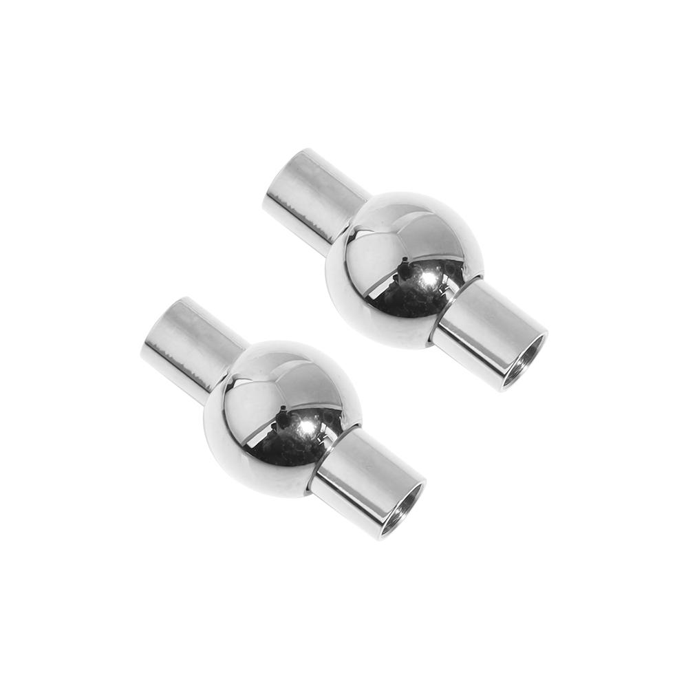 

2 sets/lot Round Ball Stainless Steel Strong Magnetic Clasps For Jewelry Making DIY Leather Cord Bracelet Necklace Connectors hole 3mm