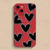 Luxury Black Love Heart Soft Silicone Phone Case For iPhone 15 14 13 12 11 Pro Max Mini XR X XS Max 7 8 Plus Shockproof Cover