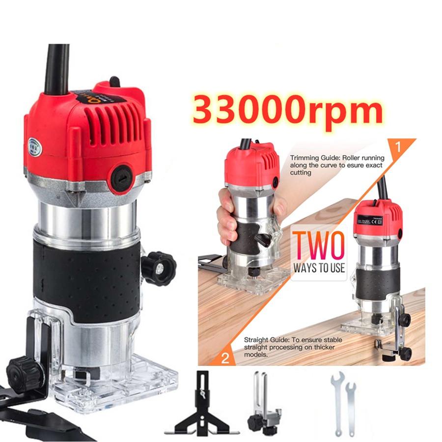 33000RPM Handheld Woodworking Engraving Slotting Palm Router Home DIY Tool Set High Quality Electric Wood Trimmer