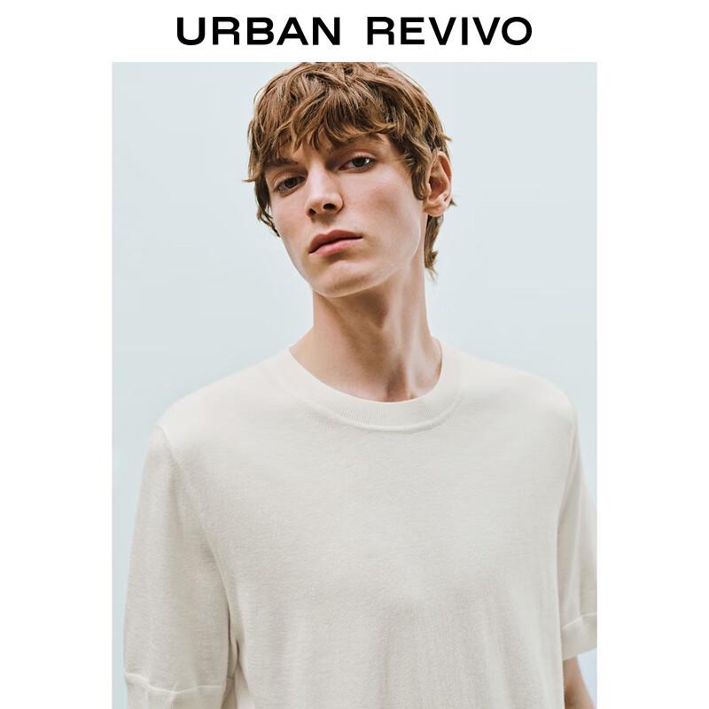 UR Men's Casual Ribbed Short Sleeve Knit Top