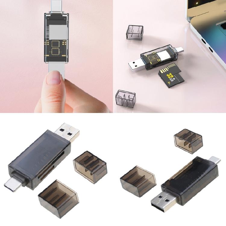 Efficient USB 3.0 SDTF Card Reader with Two Slots and Type C Interfaces for Enhanceds Data Management on the Go