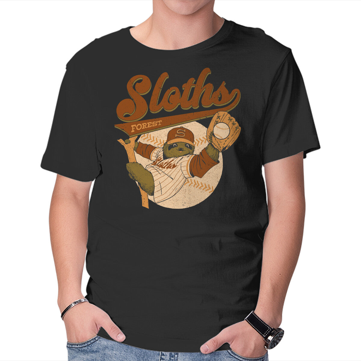Unisex Crew Neck T-Shirt Go Sloths Graphic Short Sleeve Casual Tee XXXXL