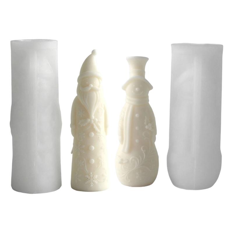 Flexible Candle Casting Form Requiring No Assembly, with Raised Christmas Character Relief for Holiday Projects