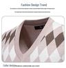 Men's Trendy V-Neck Plaid Color Block Knit Vest - Autumn/Winter Casual Warm Layer