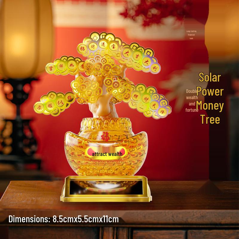 Solar-Powered Fortune God Waving Ornament - Stress Relief & Festive Charm for Car or Office, Perfect Birthday Gift